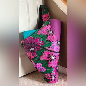 Yoga Mat Bag Ankara Print | zipper pocket | water bottle pocket